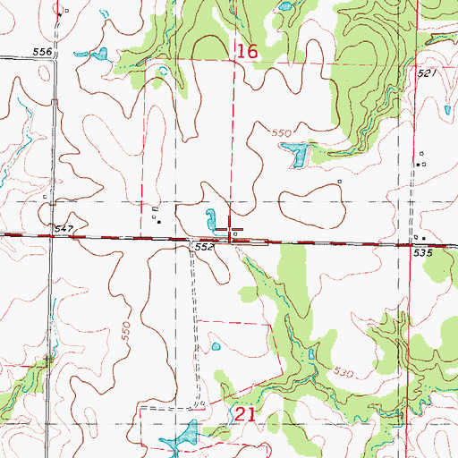 Topographic Map of Crowder Prairie School, OK