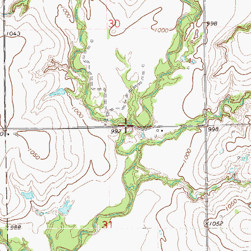 Topographic Map of Crows Nest Creek, OK