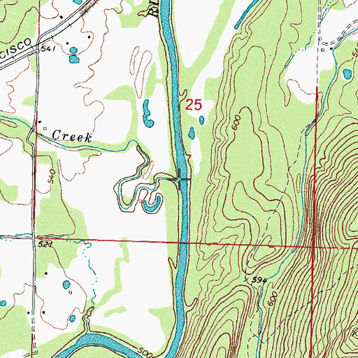 Topographic Map of Crumb Creek, OK