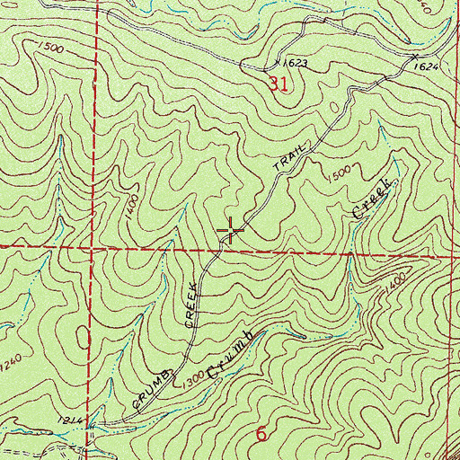 Topographic Map of Crumb Creek Trail, OK