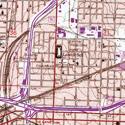 Topographic Map of Crutchfield Playground, OK