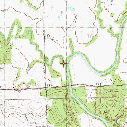 Topographic Map of Crystal Creek, OK