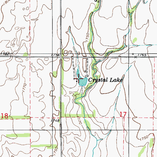 Topographic Map of Crystal Lake, OK