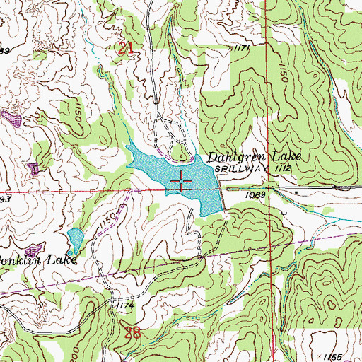 Topographic Map of Dahlgren Lake, OK