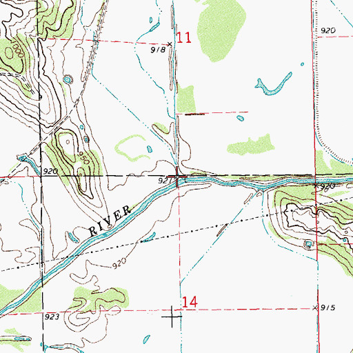 Topographic Map of Dance Creek, OK