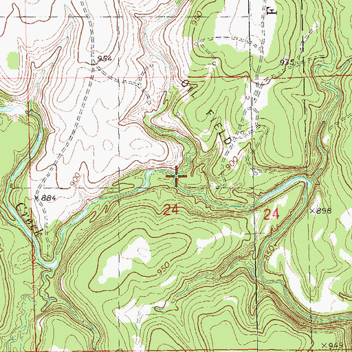 Topographic Map of Daniels Run, OK