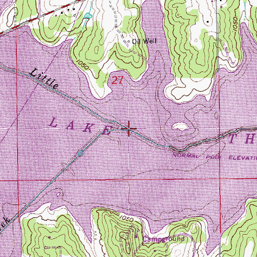Topographic Map of Dave Blue Creek, OK