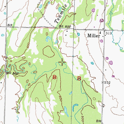 Topographic Map of Davenport Creek, OK