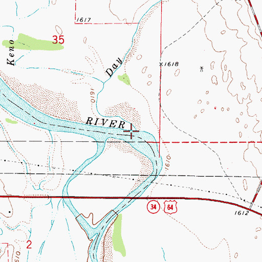 Topographic Map of Day Creek, OK