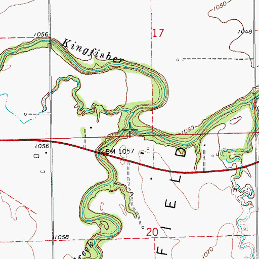 Topographic Map of Winter Camp Creek, OK
