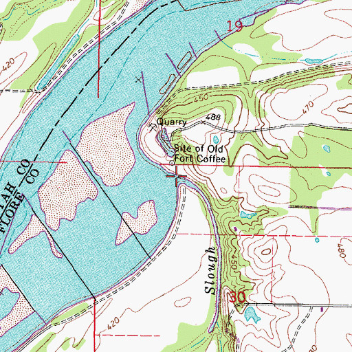 Topographic Map of Deadman Slough, OK