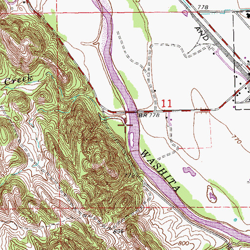 Topographic Map of Deel Creek, OK