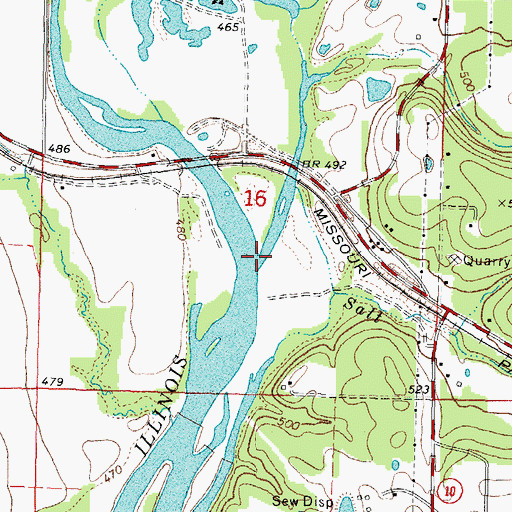 Topographic Map of Deep Branch, OK