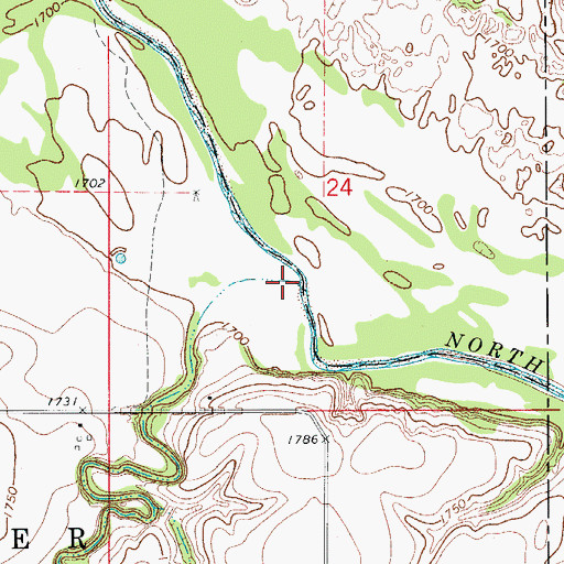 Topographic Map of Deep Creek, OK