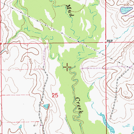 Topographic Map of Deer Creek, OK