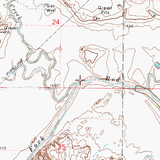 Topographic Map of Deer Creek, OK
