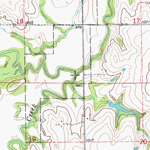 Topographic Map of Deer Creek, OK