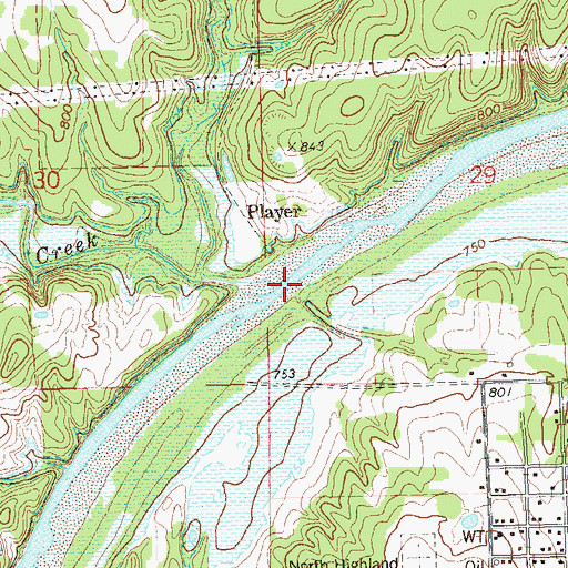 Topographic Map of Deer Creek, OK