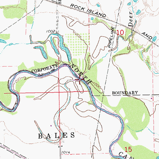 Topographic Map of Deer Creek, OK