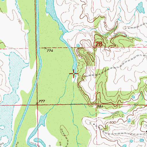 Topographic Map of Deer Creek, OK