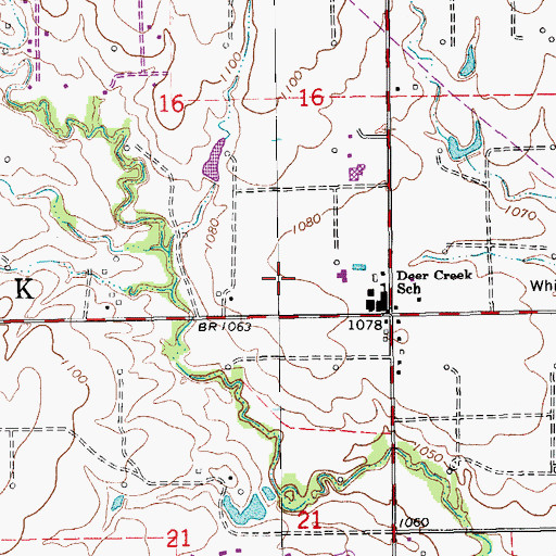 Topographic Map of Deer Creek High School, OK