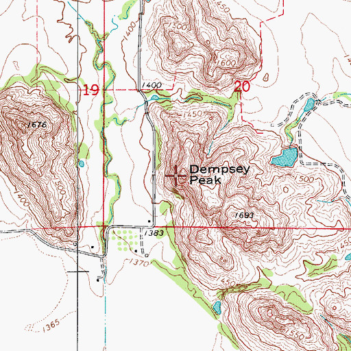 Topographic Map of Dempsey Peak, OK