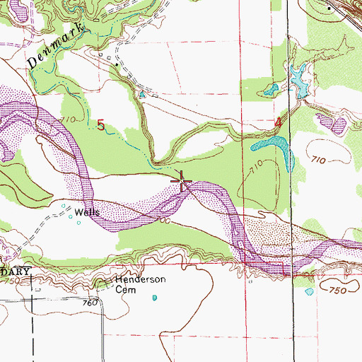 Topographic Map of Denmark Creek, OK