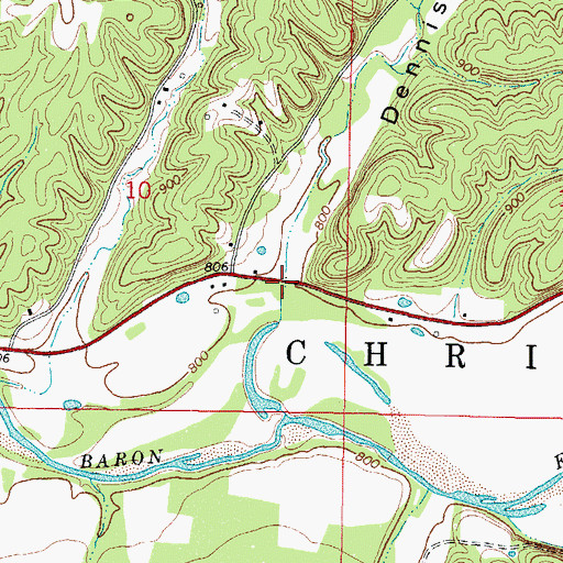 Topographic Map of Dennison Hollow, OK