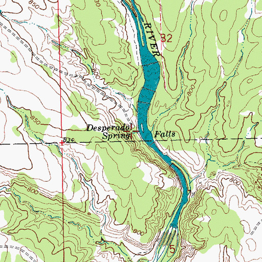 Topographic Map of Desperado Spring, OK