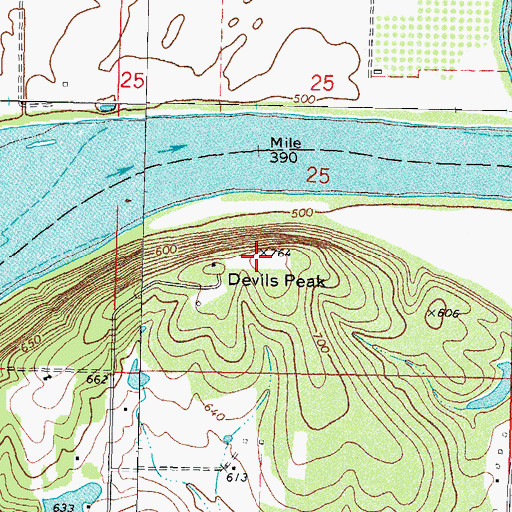 Topographic Map of Devils Peak, OK