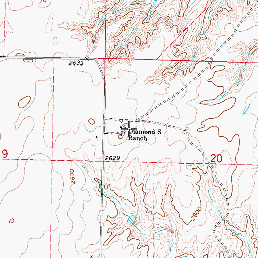 Topographic Map of Diamond S Ranch, OK