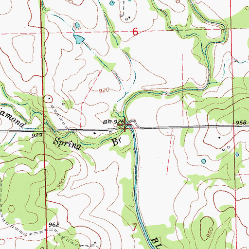 Topographic Map of Diamond Spring Branch, OK