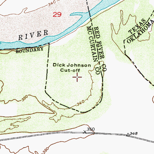 Topographic Map of Dick Johnson Cut-Off, OK