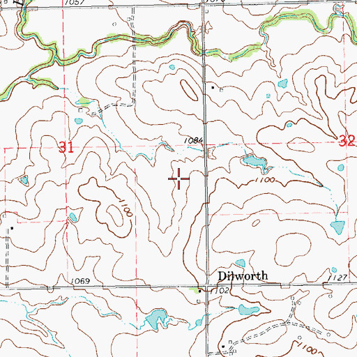 Topographic Map of Dilworth Oil and Gas Field, OK