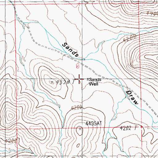 Topographic Map of Sands Well, AZ