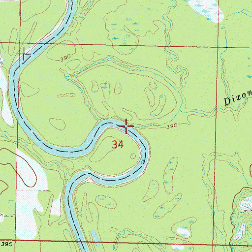 Topographic Map of Dixon Branch, OK