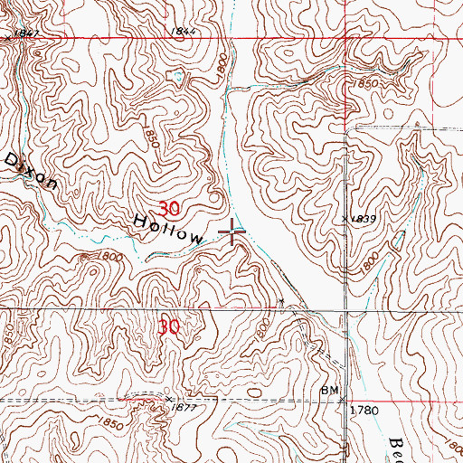 Topographic Map of Dixon Hollow, OK