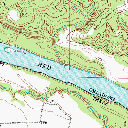 Topographic Map of Doaksville Creek, OK