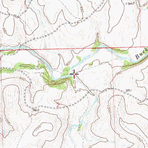 Topographic Map of Dog Creek, OK