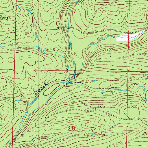Topographic Map of Dog Creek, OK