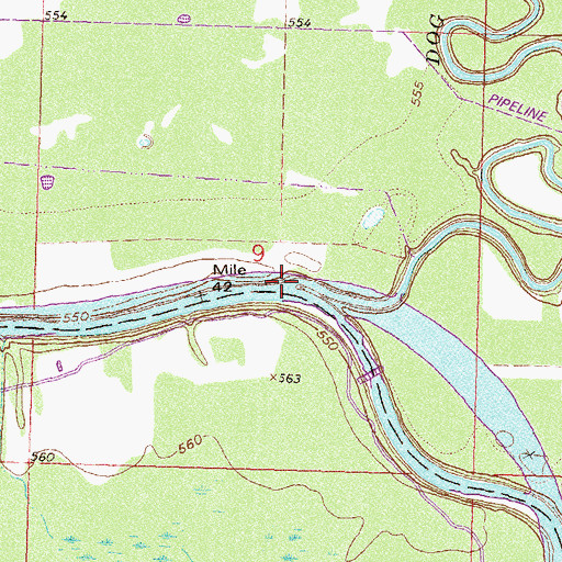 Topographic Map of Dog Creek, OK