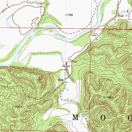 Topographic Map of Dog Hollow, OK