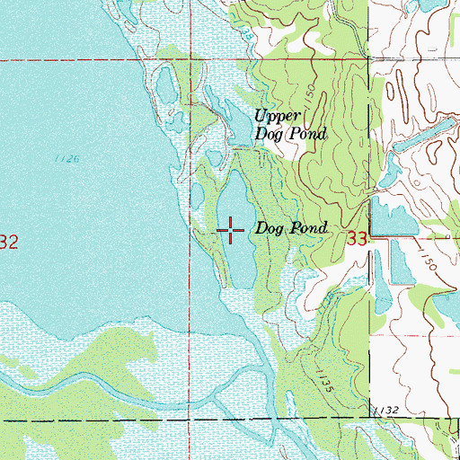 Topographic Map of Dog Pond, OK