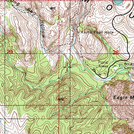 Topographic Map of Dog Run Hollow, OK