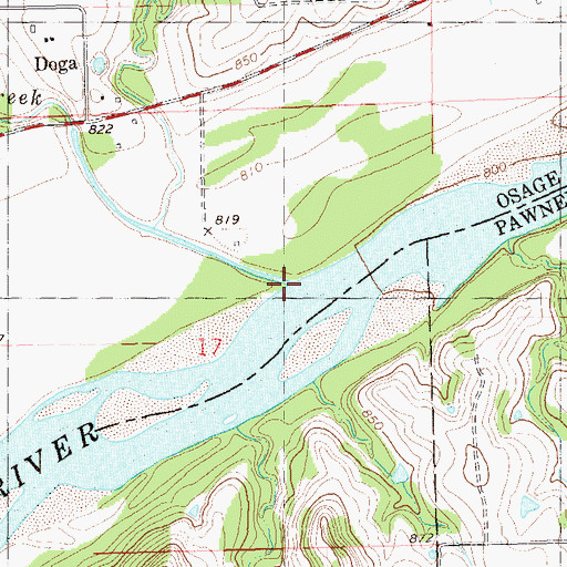 Topographic Map of Doga Creek, OK