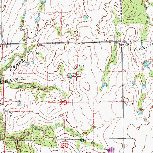 Topographic Map of Dolberg Oil Field, OK