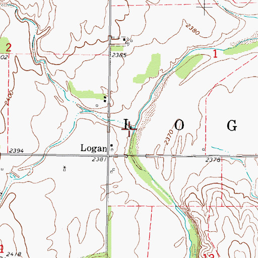 Topographic Map of Don Jose Creek, OK