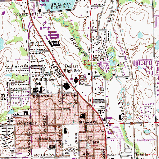 Topographic Map of Stillwater High School, OK