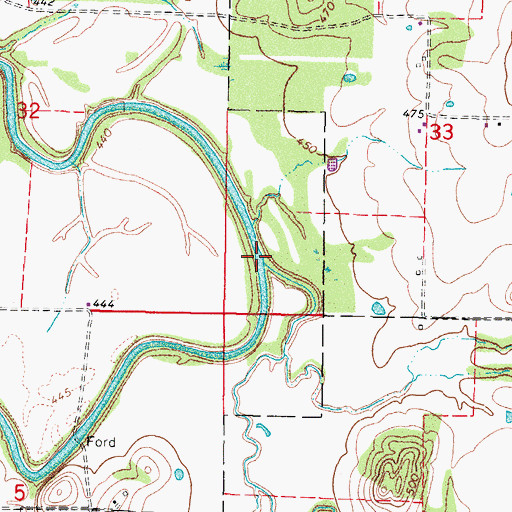 Topographic Map of Double Branch Creek, OK