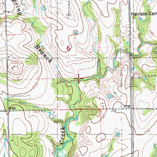Topographic Map of Double Spring Branch, OK